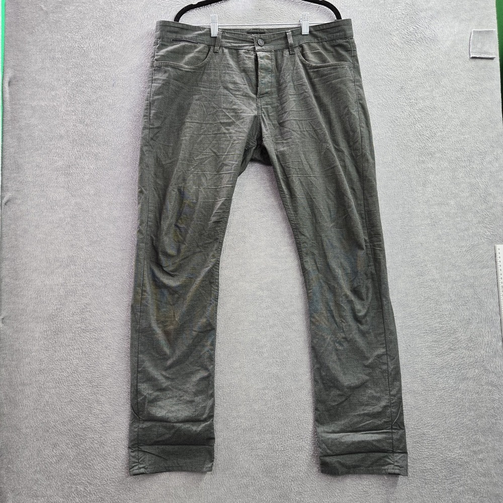 Hugo Boss Men Pants 36/32 Gray Geometric Dress Pants Button 32" Inseam
